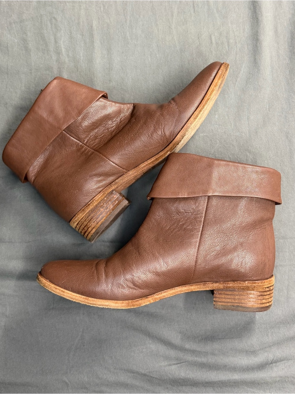 See By Chloe Brown Fold-Over Masha Leather Cuff Ankle Boots